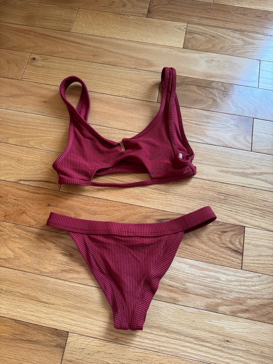 Frankie's Bikinis Other - Frankie's Bikinis Ribbed Burgundy Two-Piece Bikini Set Classic NWOT